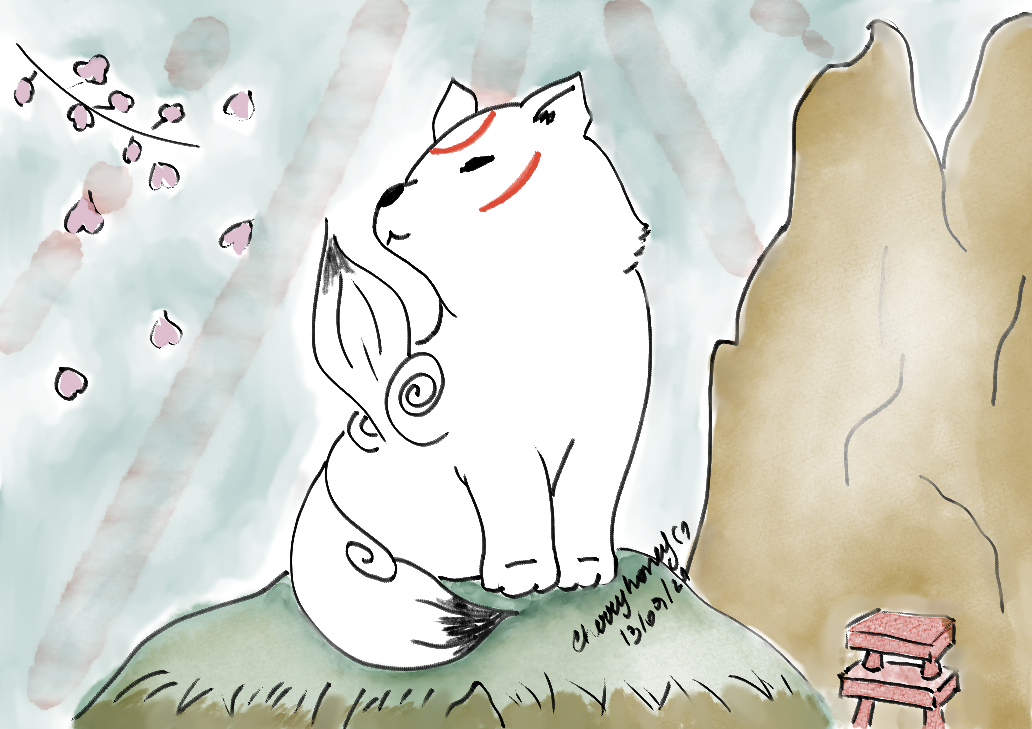 Probando pinceles en Okami